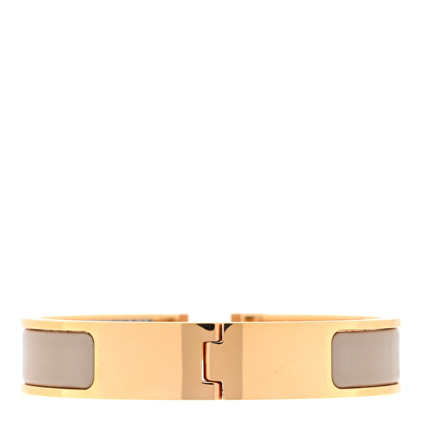 Enamel Narrow Clic Clac H Bracelet PM Marron Glace