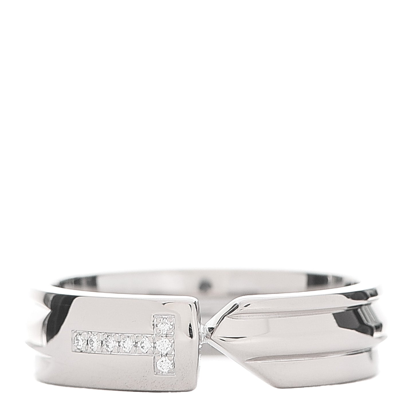 18K White Gold Diamond Modern Keys Ring 57 8