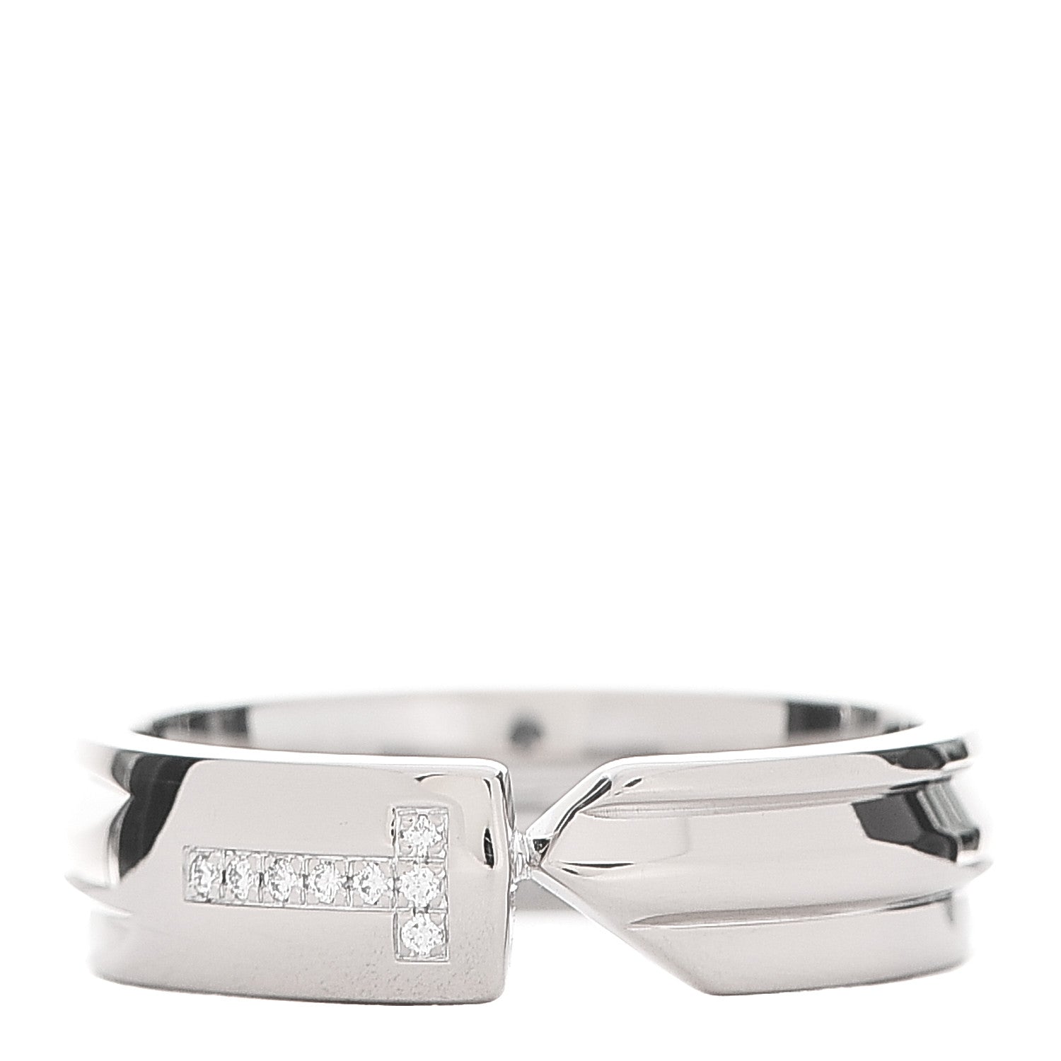 Tiffany 18K White Gold Diamond Modern Keys Ring 57 8 1 of 4
