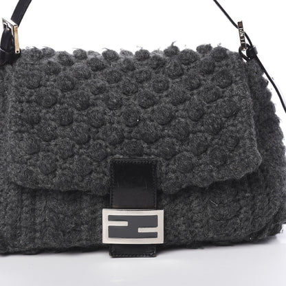 Fendi Woven Knit Baguette Grey 13 of 14
