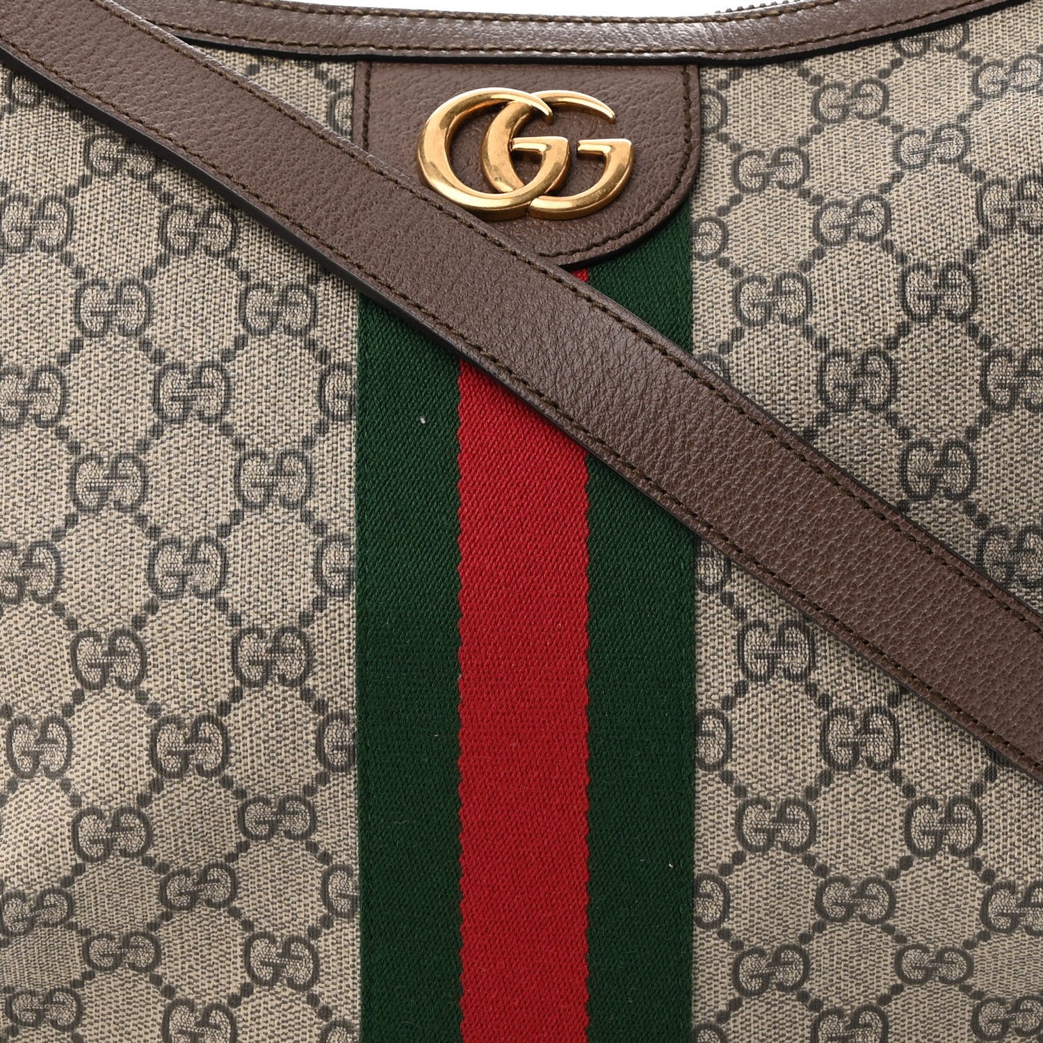 Gucci GG Supreme Monogram Web Small Ophidia Half Moon Hobo Brown 8 of 10
