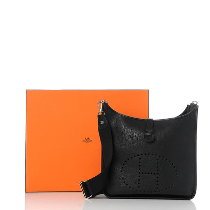 Hermes Taurillon Clemence Evelyne III GM Black 8 of 8