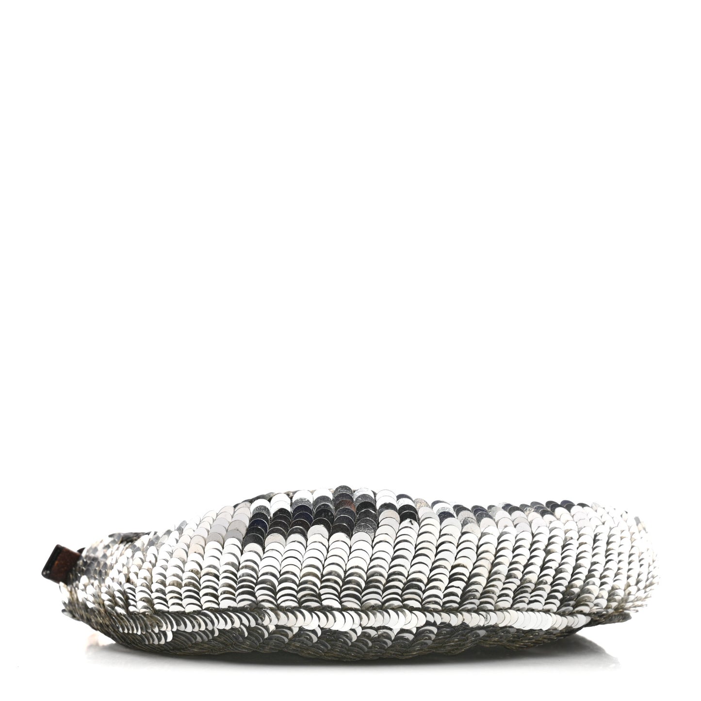 Sequin Paillettes Mini Half Moon Baguette Silver