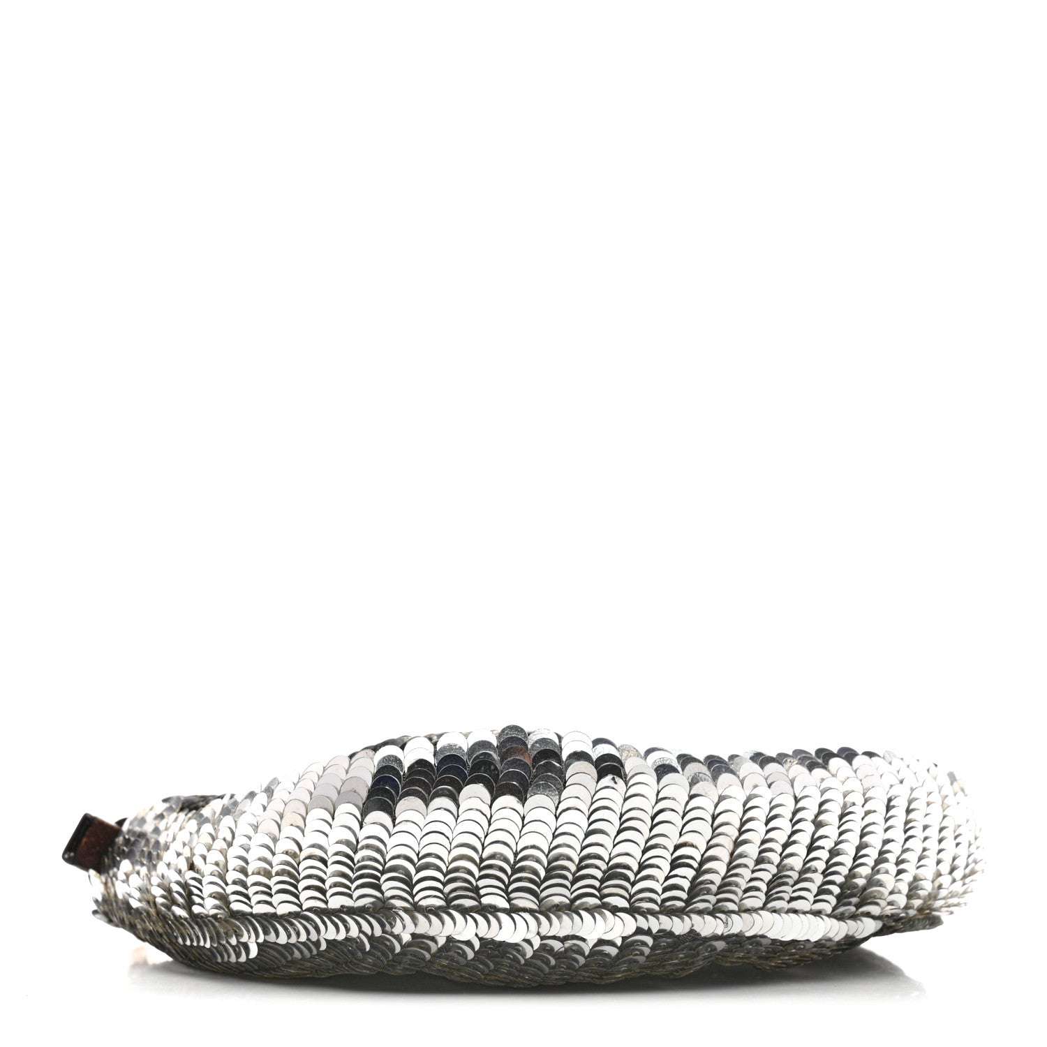 Fendi Sequin Paillettes Mini Half Moon Baguette Silver 4 of 15