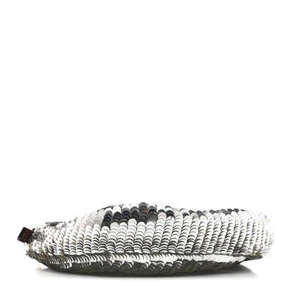 Fendi Sequin Paillettes Mini Half Moon Baguette Silver 4 of 15