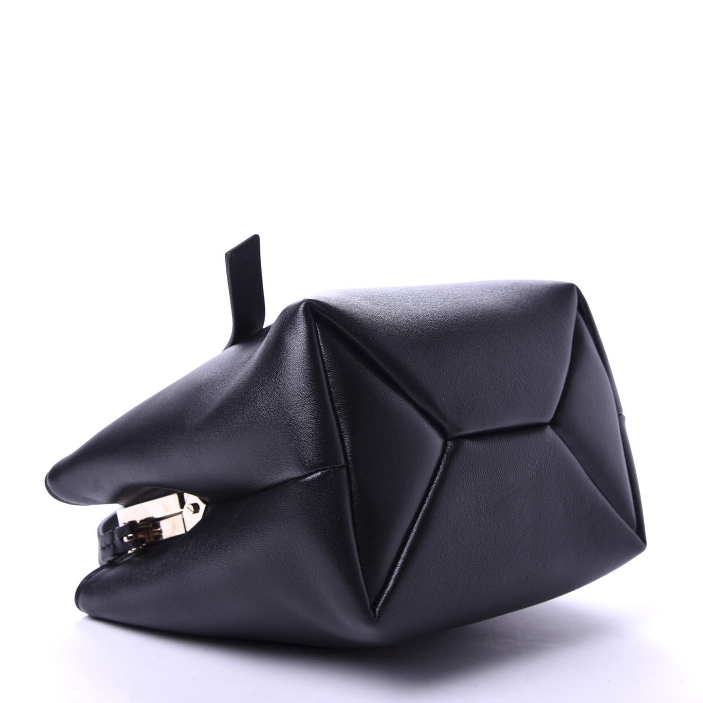 Smooth Calfskin Frame Shoulder Bag Black
