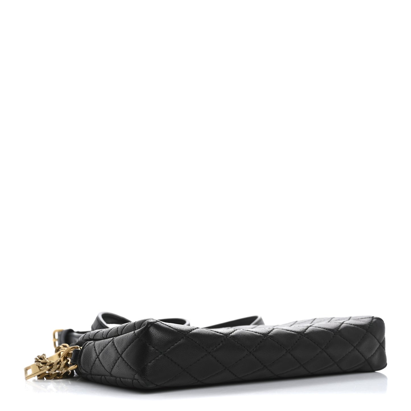 Lambskin Quilted Gaby Zipped Pouch Black