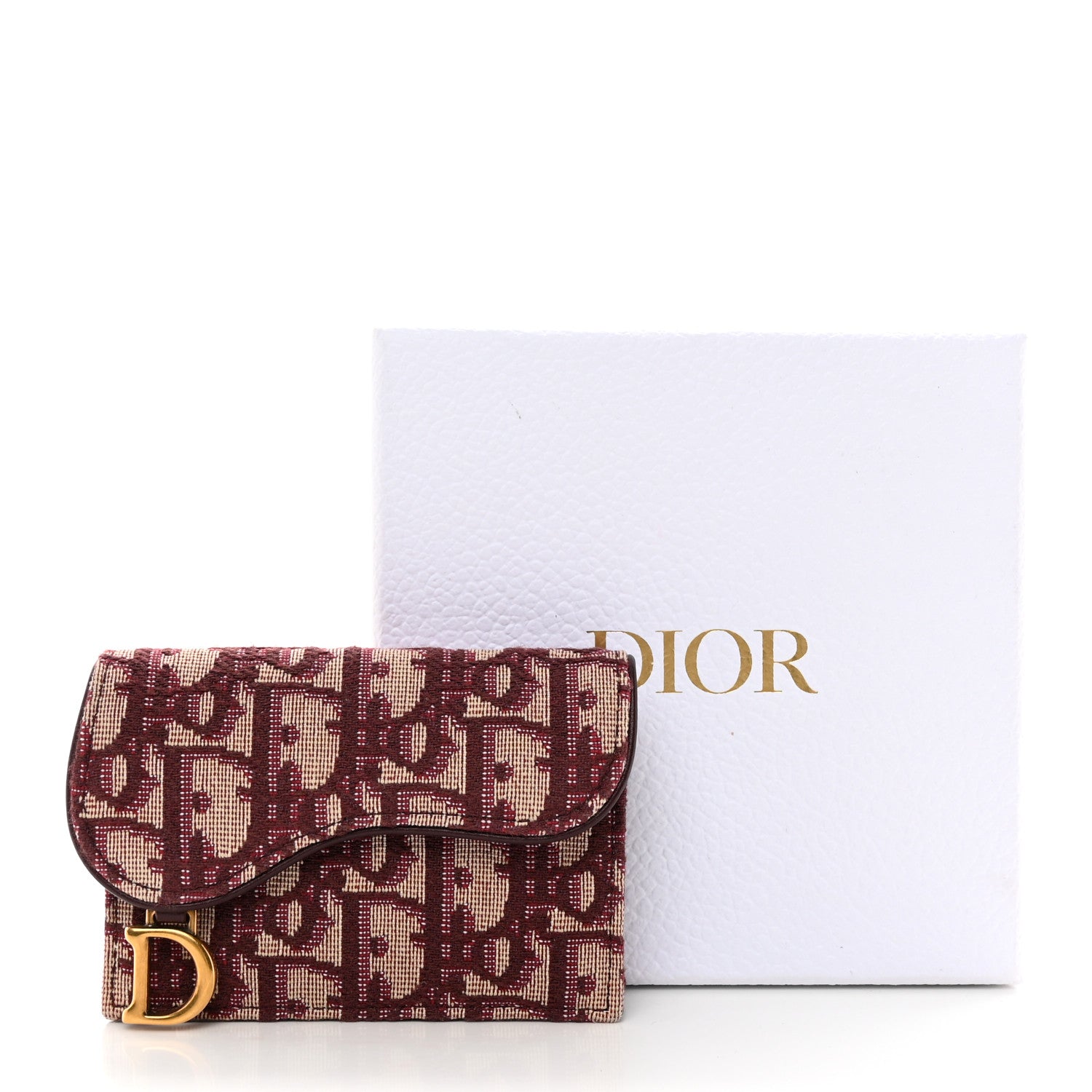 Christian Dior Oblique Saddle Card Holder Bordeaux 11 of 11