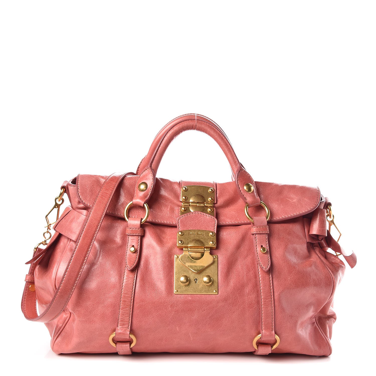 Miu Miu Vitello Lux Medium Bow Bag Rosa 1 of 16
