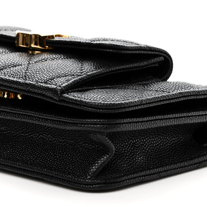 Chanel Caviar Quilted Pocket Twins Clutch With Chain Black 12 of 13