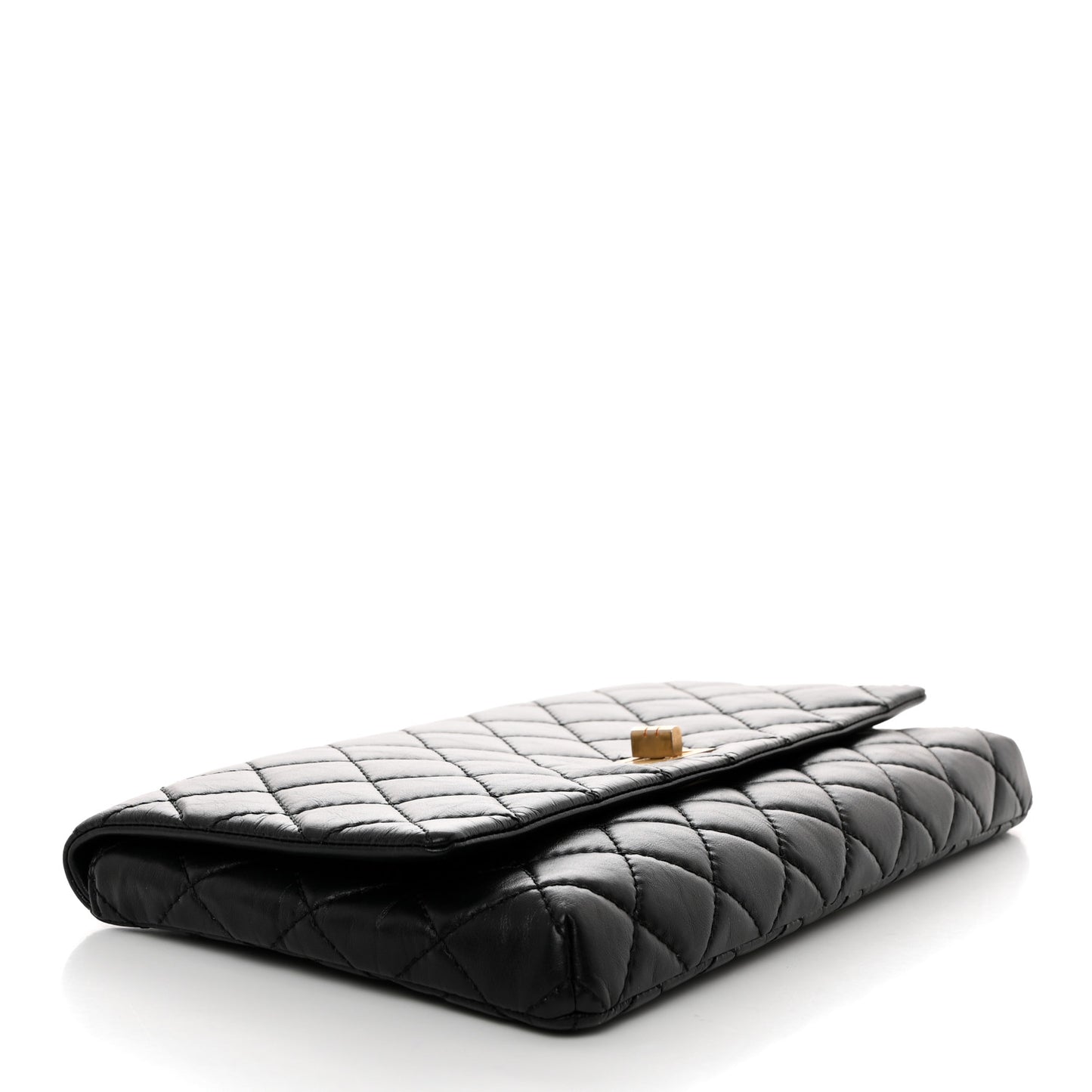 Aged Calfskin Quilted Reissue 2.55 Clutch Black