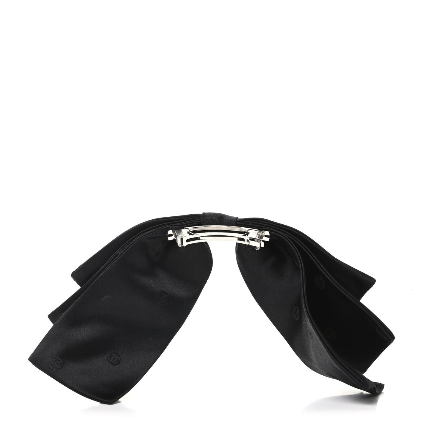 Satin CC Hair Clip Bow Black