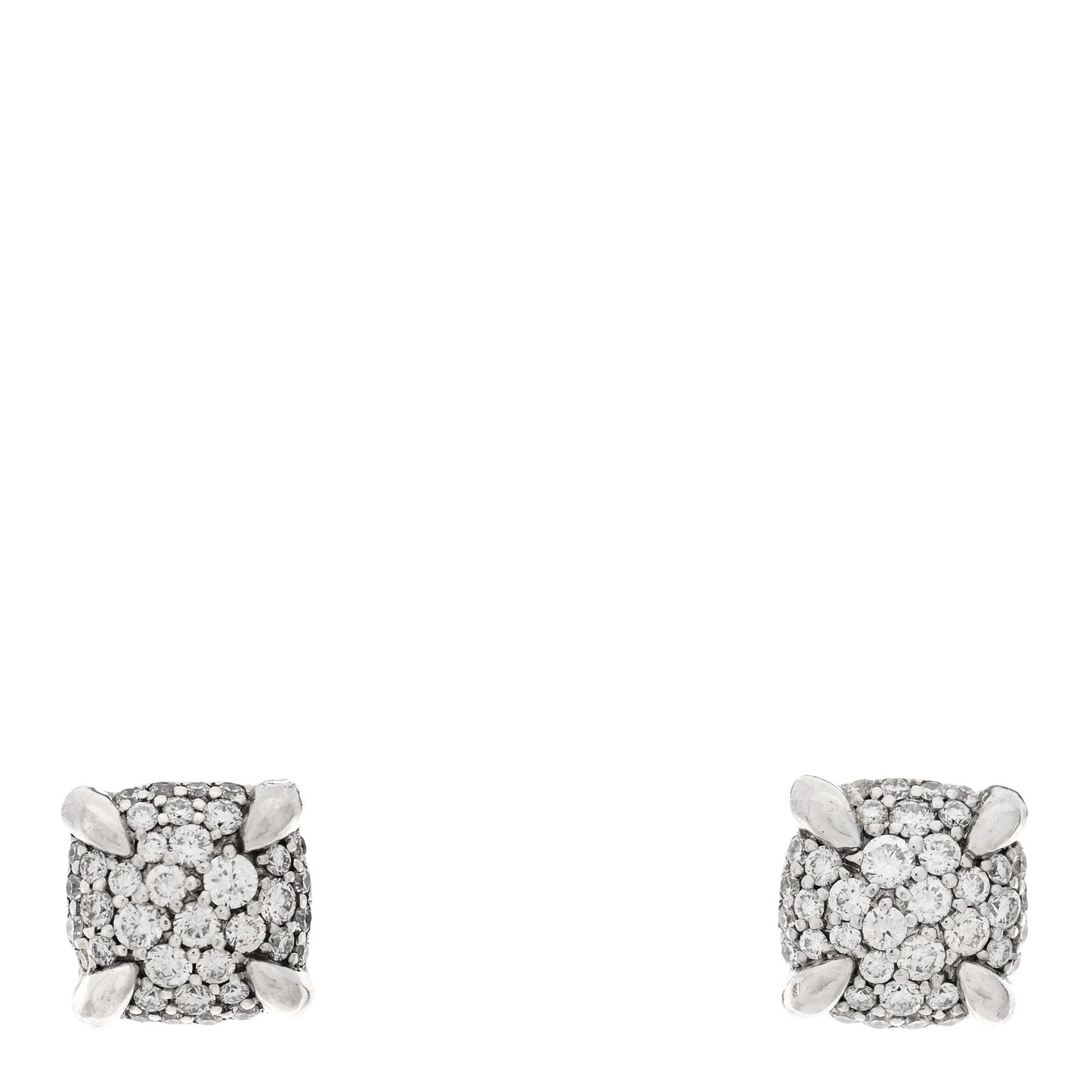 Sterling Silver Diamond 6.5mm Chatelaine Stud Earrings