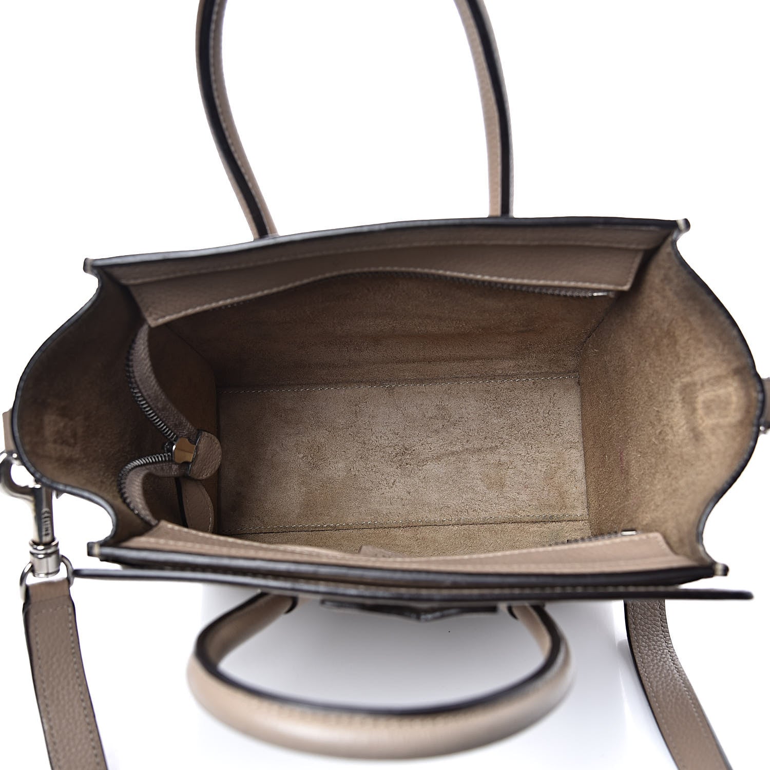 Celine Drummed Calfskin Nano Luggage Dune 6 of 19