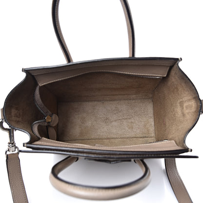 Celine Drummed Calfskin Nano Luggage Dune 6 of 19