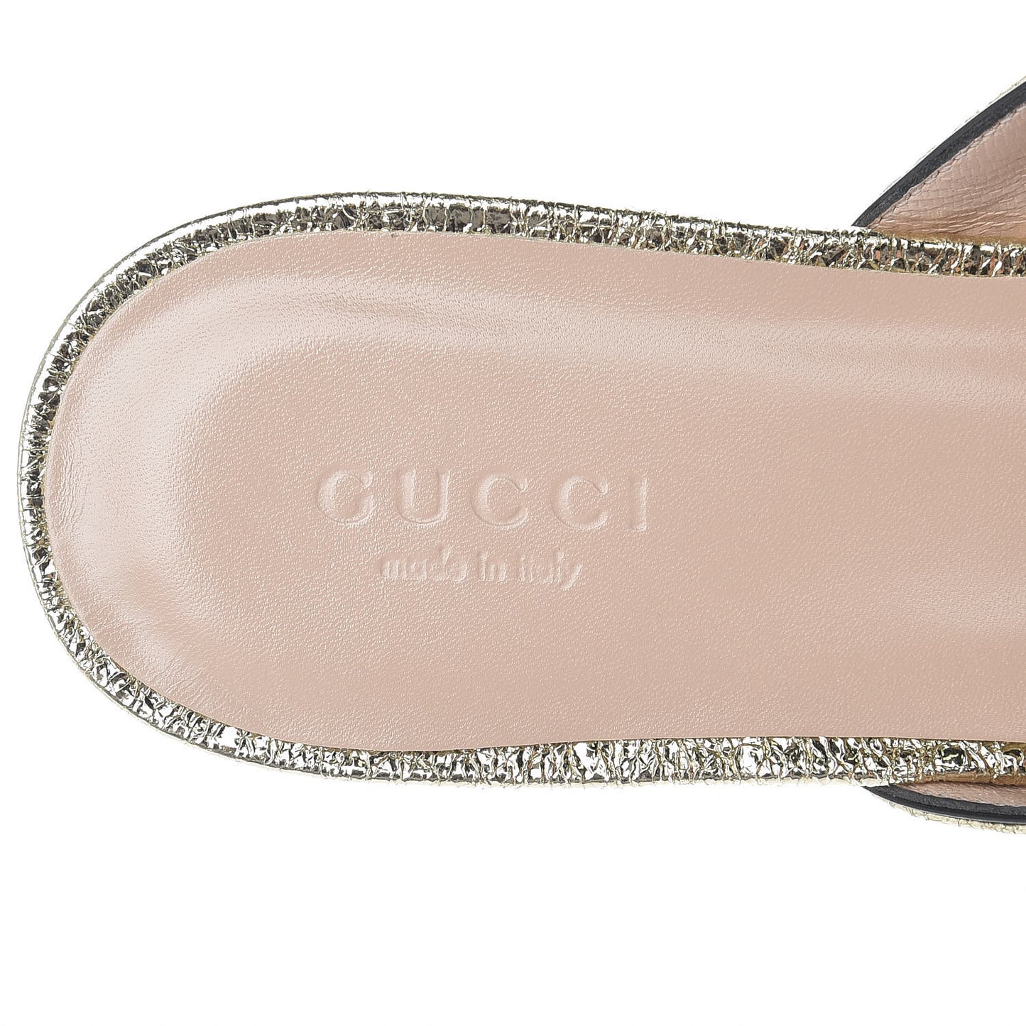 Galassia Womens GG Marmont Fringe Slippers 37 Platino