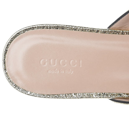 Gucci Galassia Womens GG Marmont Fringe Slippers 37 Platino 5 of 8