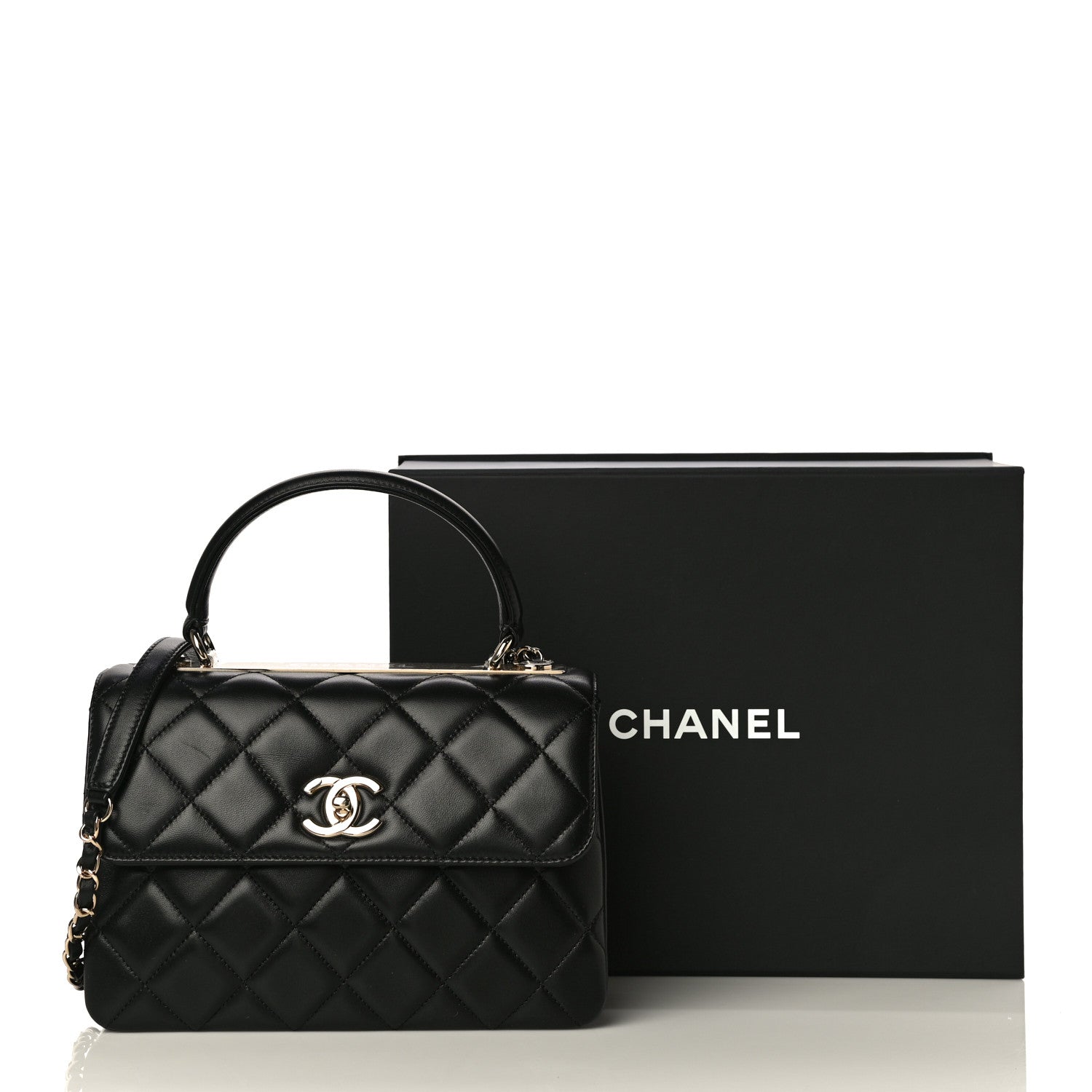 Chanel Lambskin Quilted Small Trendy CC Dual Handle Flap Bag Black 11 of 11