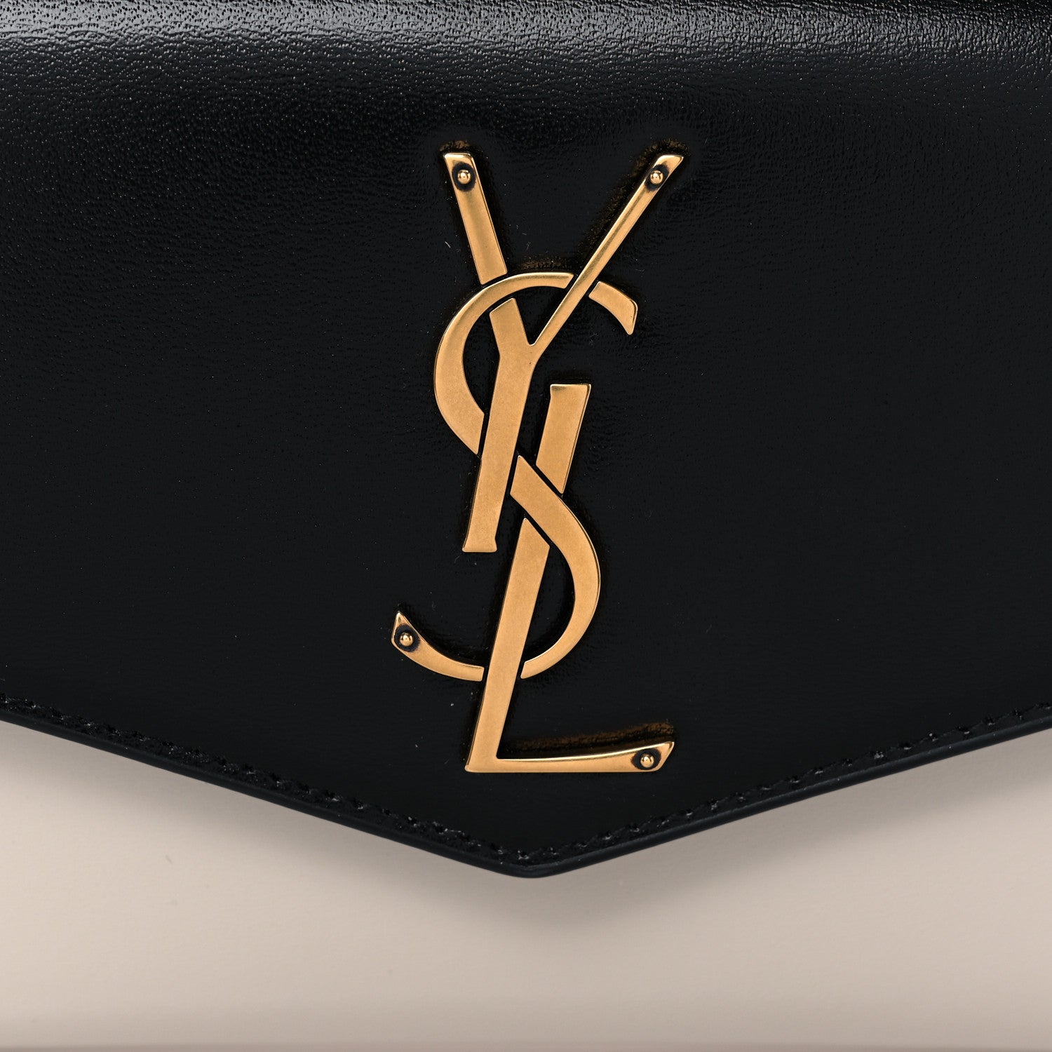 Saint Laurent Smooth Shiny Calfskin Uptown Chain Wallet Black Crema Soft 10 of 12