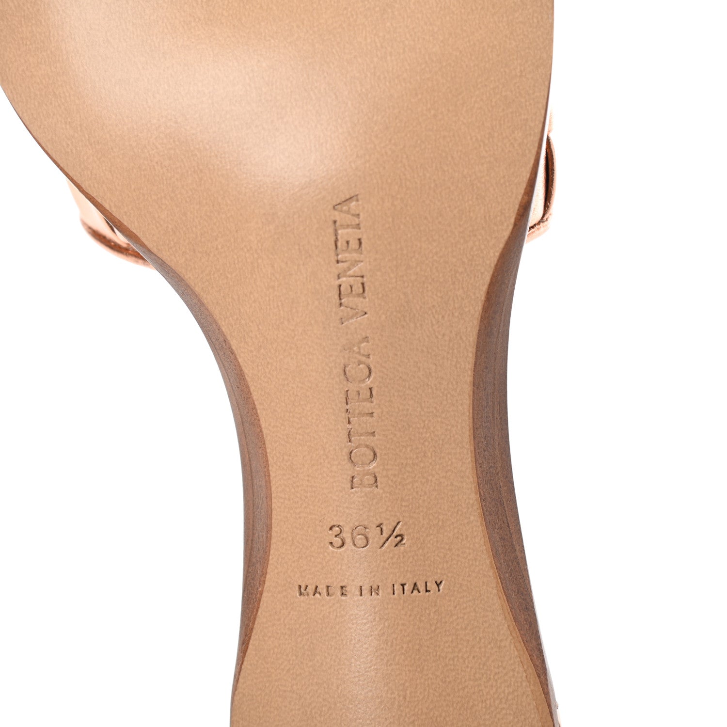 Bottega Veneta Metallic Nappa Intrecciato Heeled Sandals 36.5 Gold Peach 6 of 7