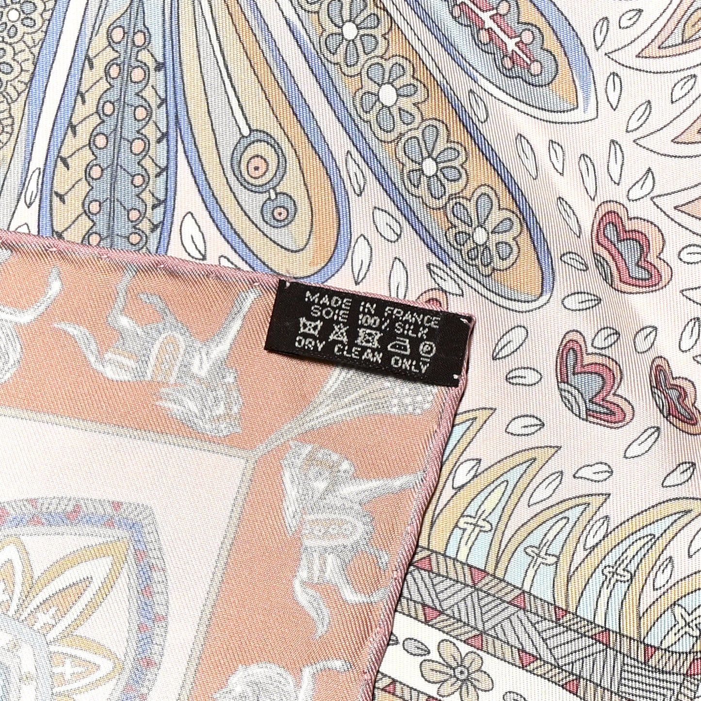 Silk Le Jardin De La Maharani Scarf 90 Rose Pale Aqua Poudre