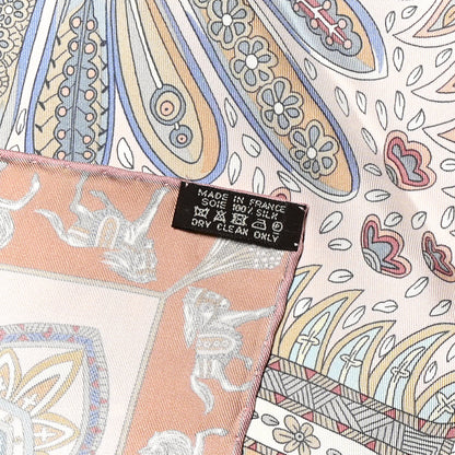 Hermes Silk Le Jardin De La Maharani Scarf 90 Rose Pale Aqua Poudre 3 of 6