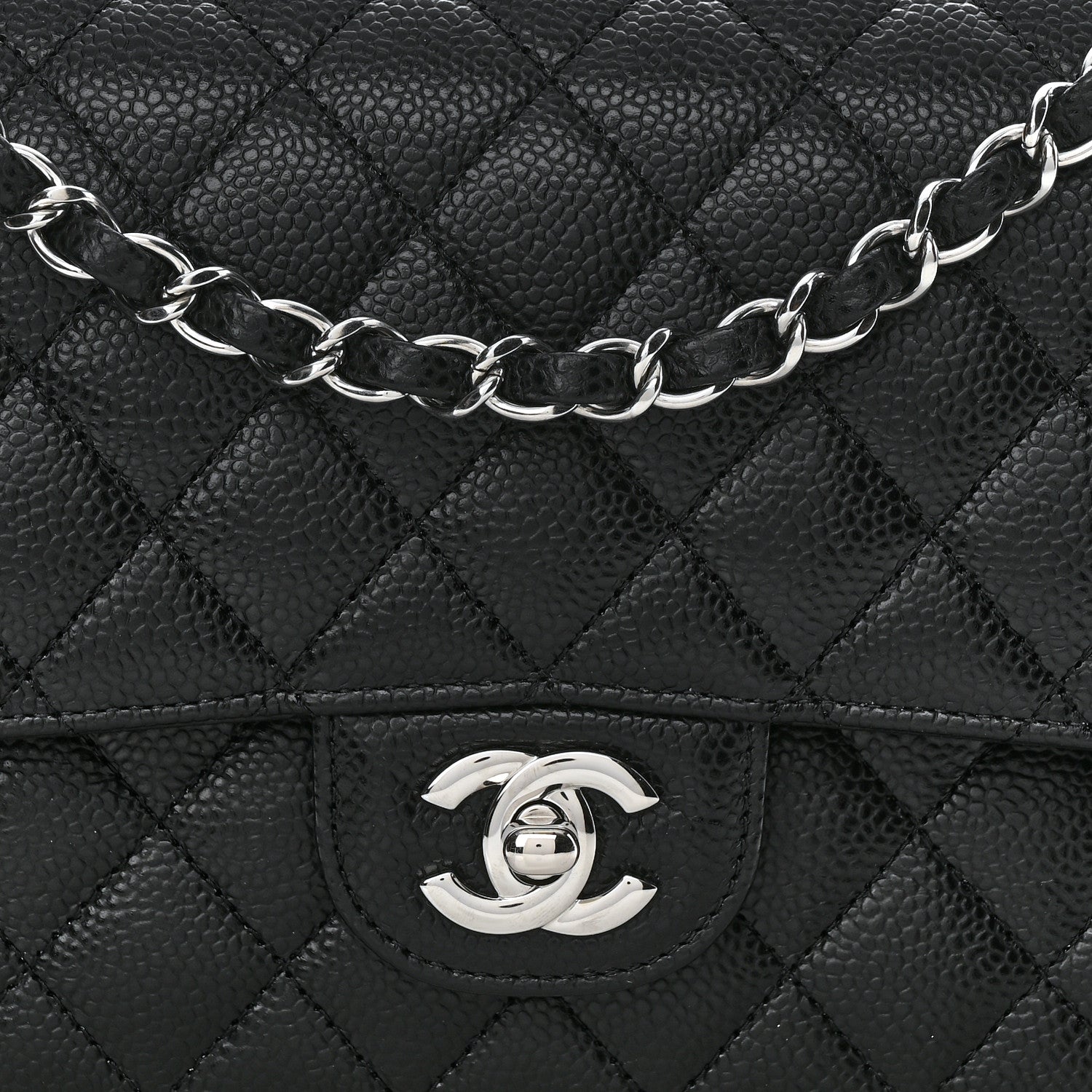 Chanel Caviar Quilted Medium Double Flap Black 8 of 10