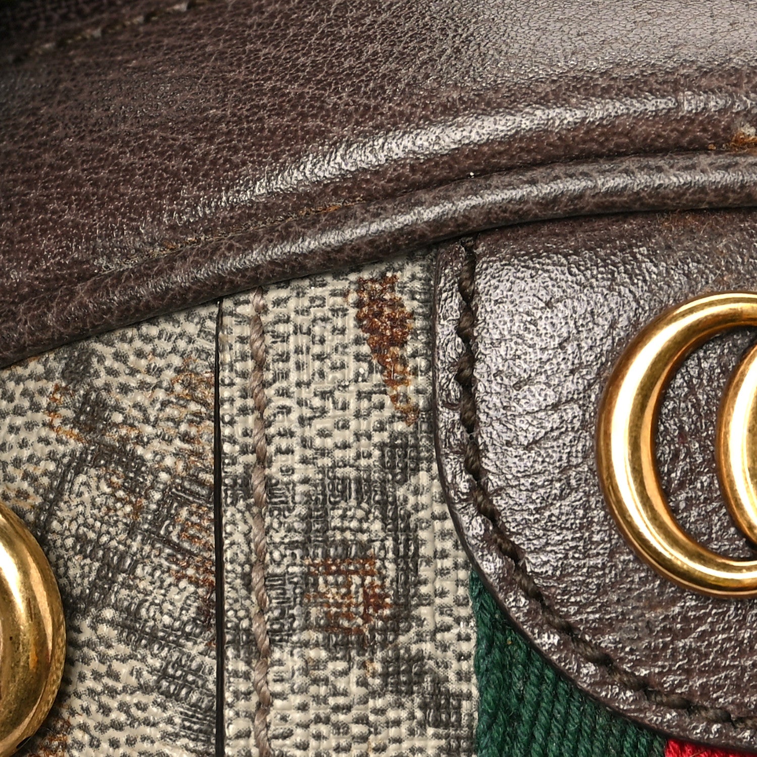 Gucci GG Supreme Monogram Textured Dollar Calfskin Web Mini Ophidia Basketball Shaped Shoulder Bag Beige Ebony New Acero 10 of 10