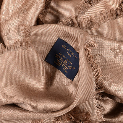 Louis Vuitton Silk Wool Monogram Shawl Cappuccino 3 of 3