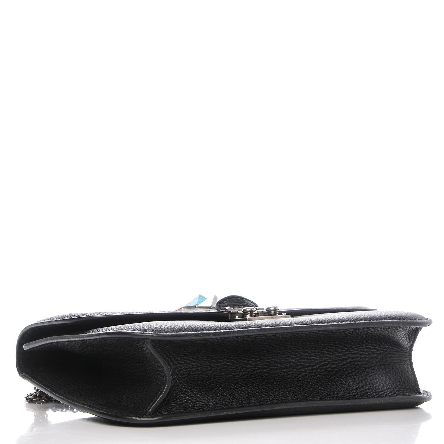 Valentino Garavani Pebbled Calfskin Medium Rockstud Rolling Glam Lock Rockstud Flap Black 5 of 8