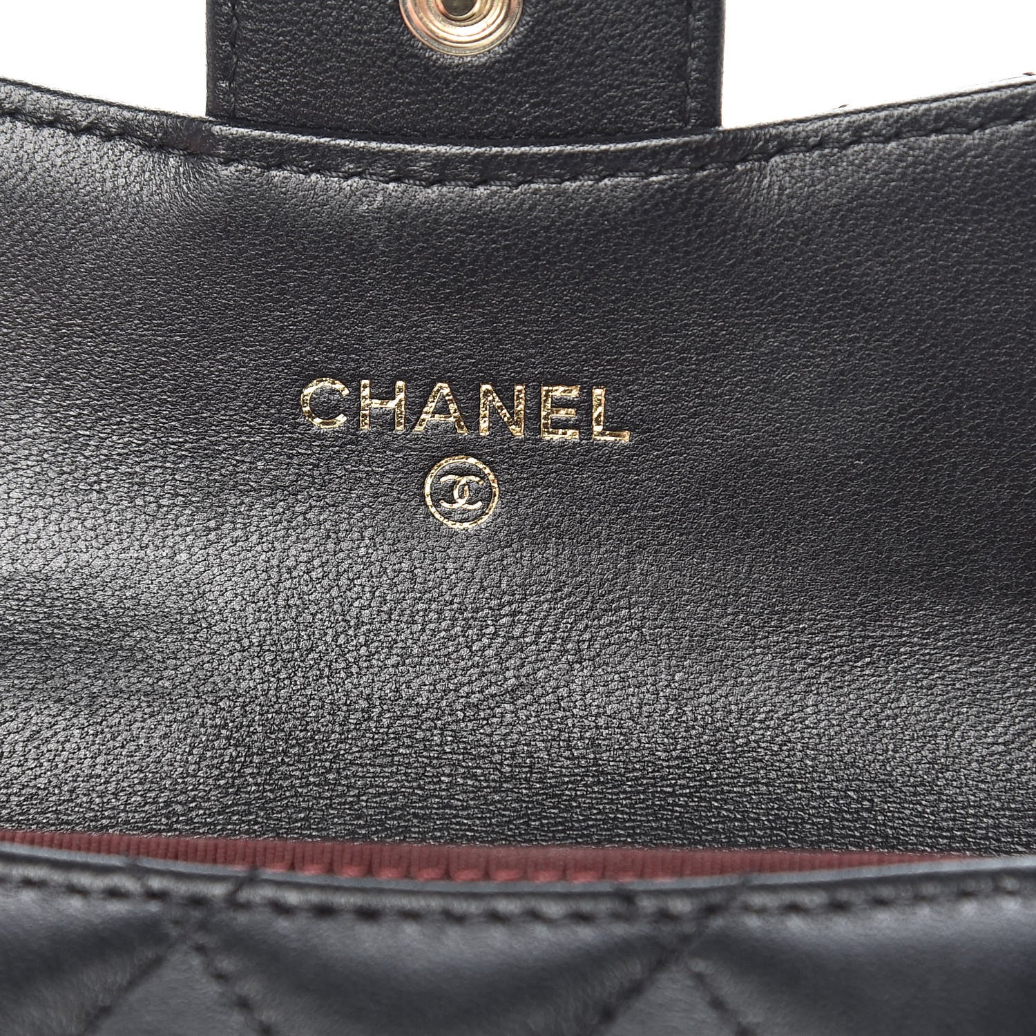 Chanel Lambskin Quilted Flap Card Holder Wallet Black 6 of 10