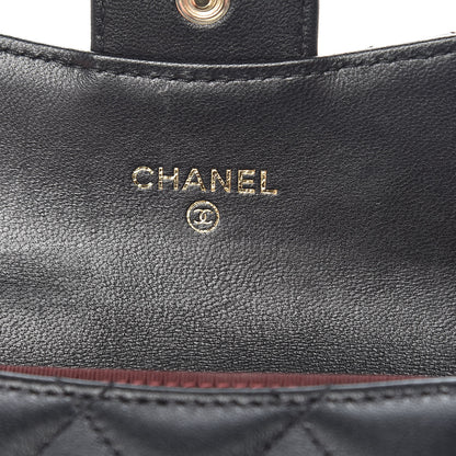 Chanel Lambskin Quilted Flap Card Holder Wallet Black 6 of 10