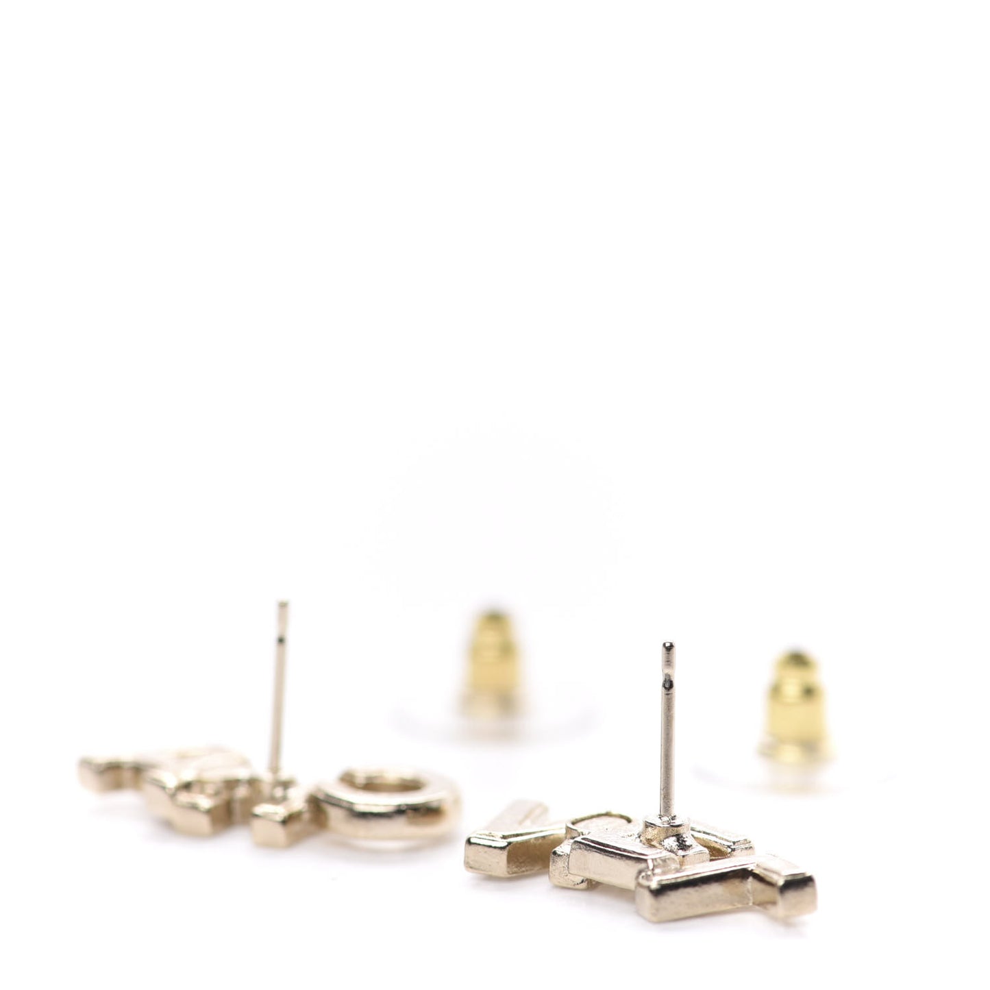 Crystal Pearl Signature Stud Earrings Gold
