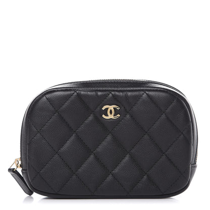 Chanel Caviar Quilted Small Curvy Pouch Cosmetic Case Black 1 of 10