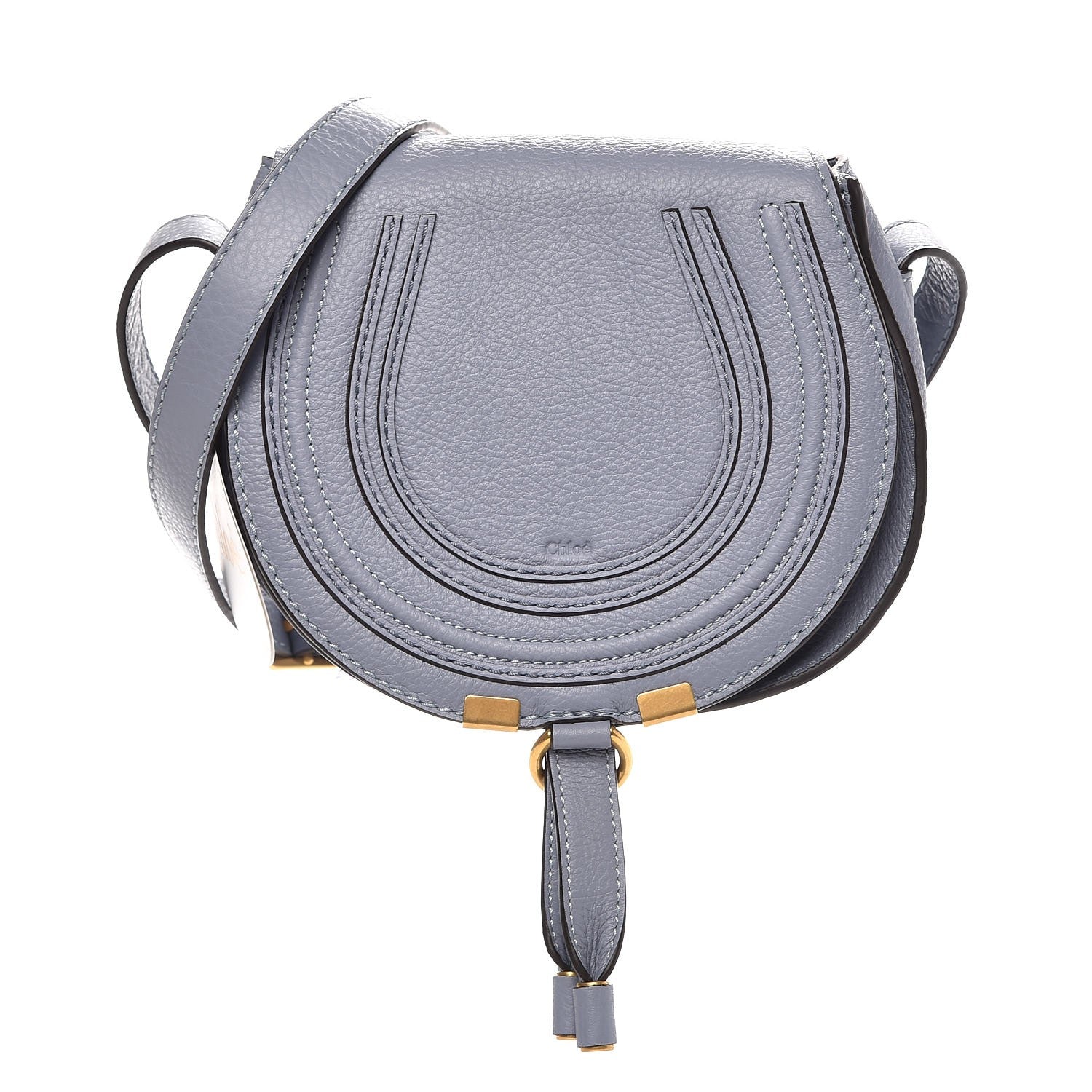 Chloe Calfskin Mini Marcie Round Crossbody Bag Washed Blue 1 of 8