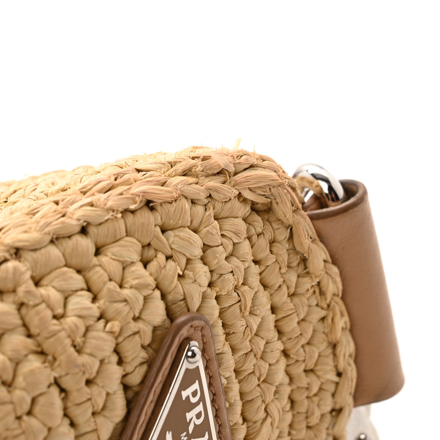 Yarn Raffia Effect Crochet Triangle Shoulder Bag Naturale