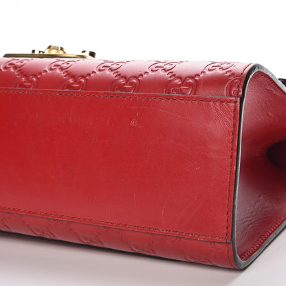 Gucci Guccissima Medium Padlock Shoulder Bag Hibiscus Red 14 of 15