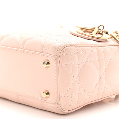 Christian Dior Lambskin Cannage Mini Lady Dior Rose Poudre 9 of 11