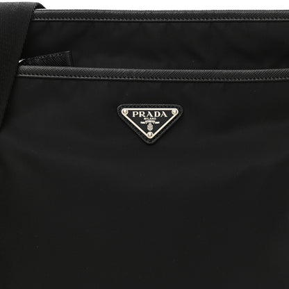 Prada Tessuto Nylon Saffiano Flat Messenger Bag Black 8 of 10