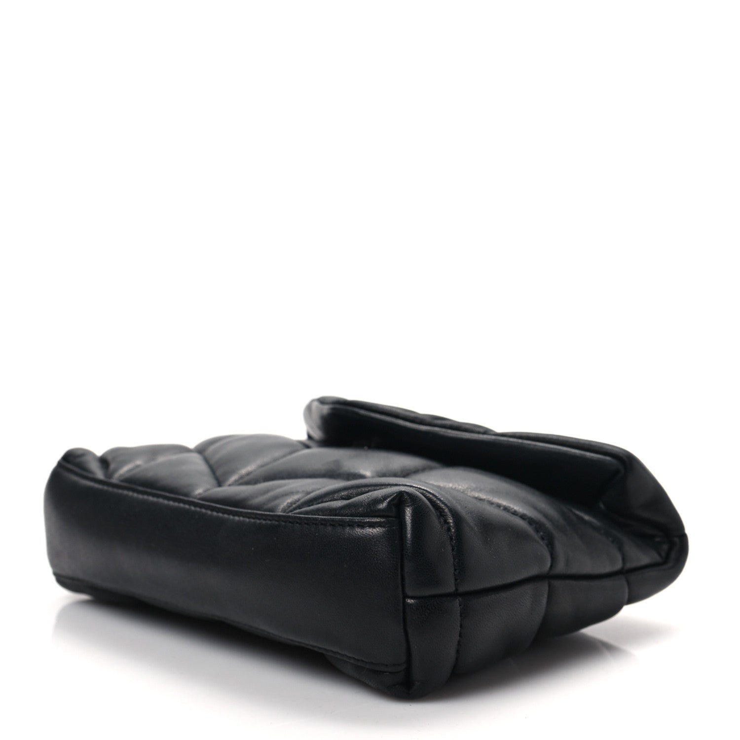 Saint Laurent Lambskin Monogram Loulou Puffer Pouch Clutch Black 6 of 6