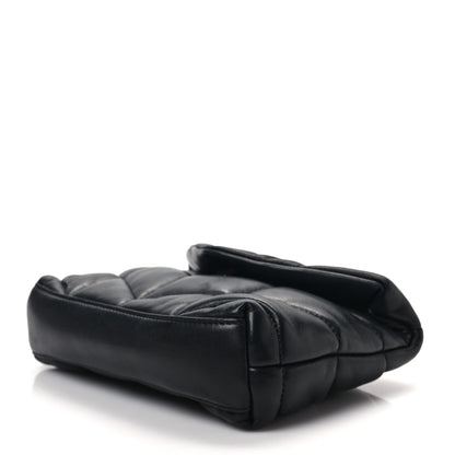 Saint Laurent Lambskin Monogram Loulou Puffer Pouch Clutch Black 6 of 6