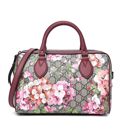 Gucci GG Supreme Monogram Blooms Small Boston Beige Multicolor Dry Rose 1 of 9