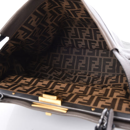 Fendi Goatskin Zucca Large Peekaboo Iconic Satchel Taupe Tobacco Moro 5 of 10
