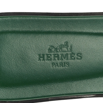 Hermes Suede Goatskin Oran Sandals 38.5 Vert D'eau Vert Anglais 8 of 10