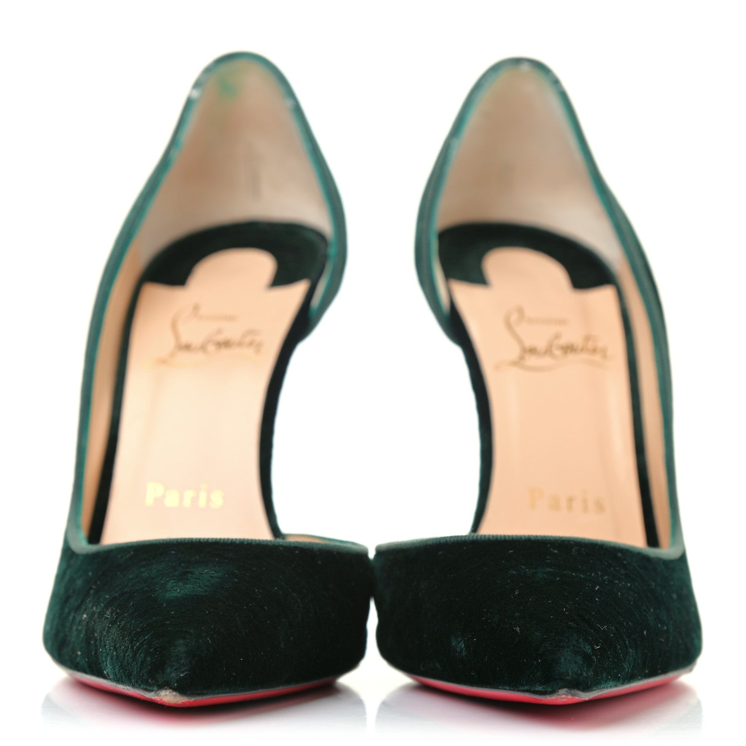 Christian Louboutin Velluto Stamp Iriza 100 Pumps 37 Verde 2 of 5