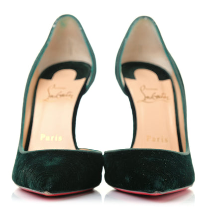 Christian Louboutin Velluto Stamp Iriza 100 Pumps 37 Verde 2 of 5