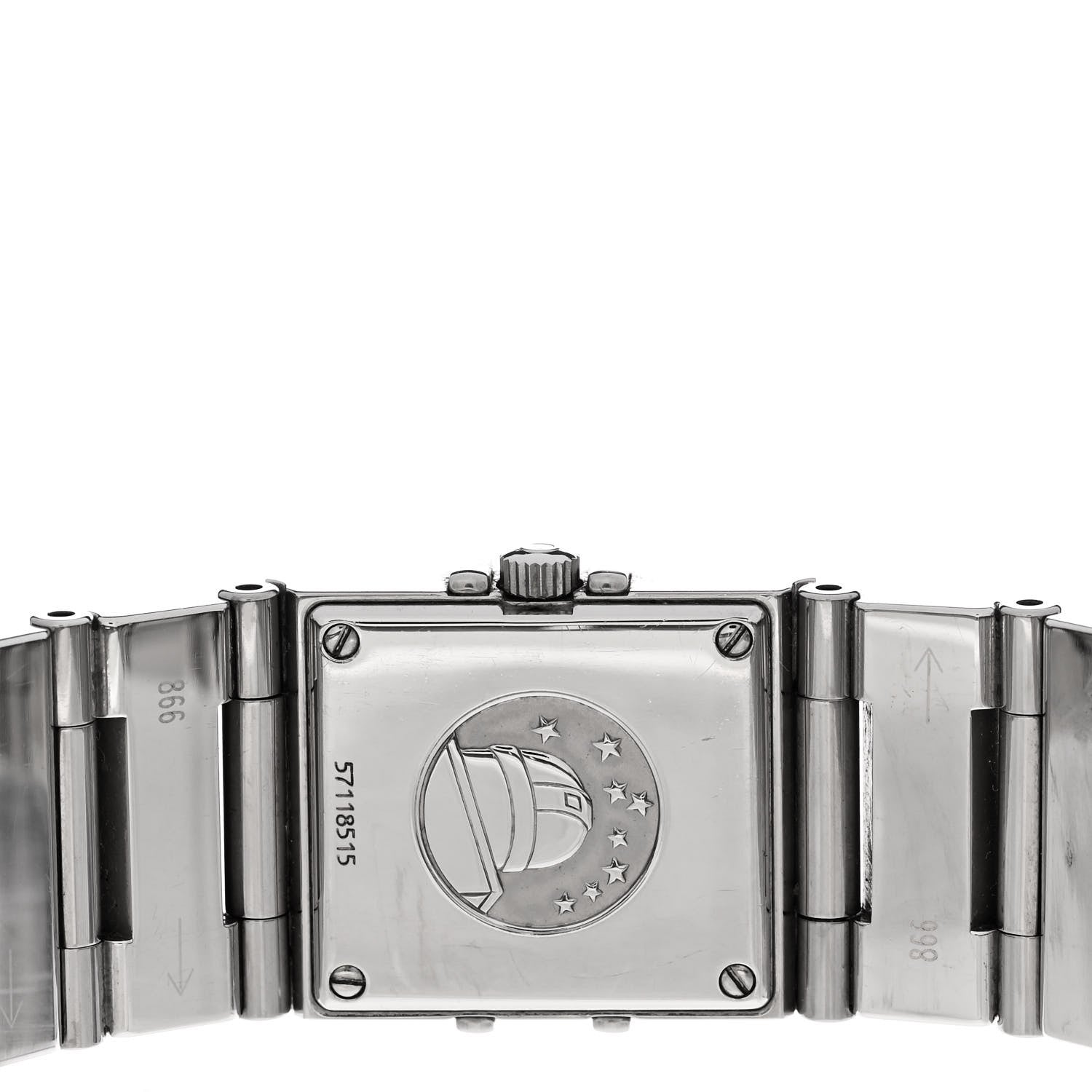 Omega Stainless Steel Diamond 19mm Constellation Quadra Quartz Watch Black 1528.46.00 4 of 5