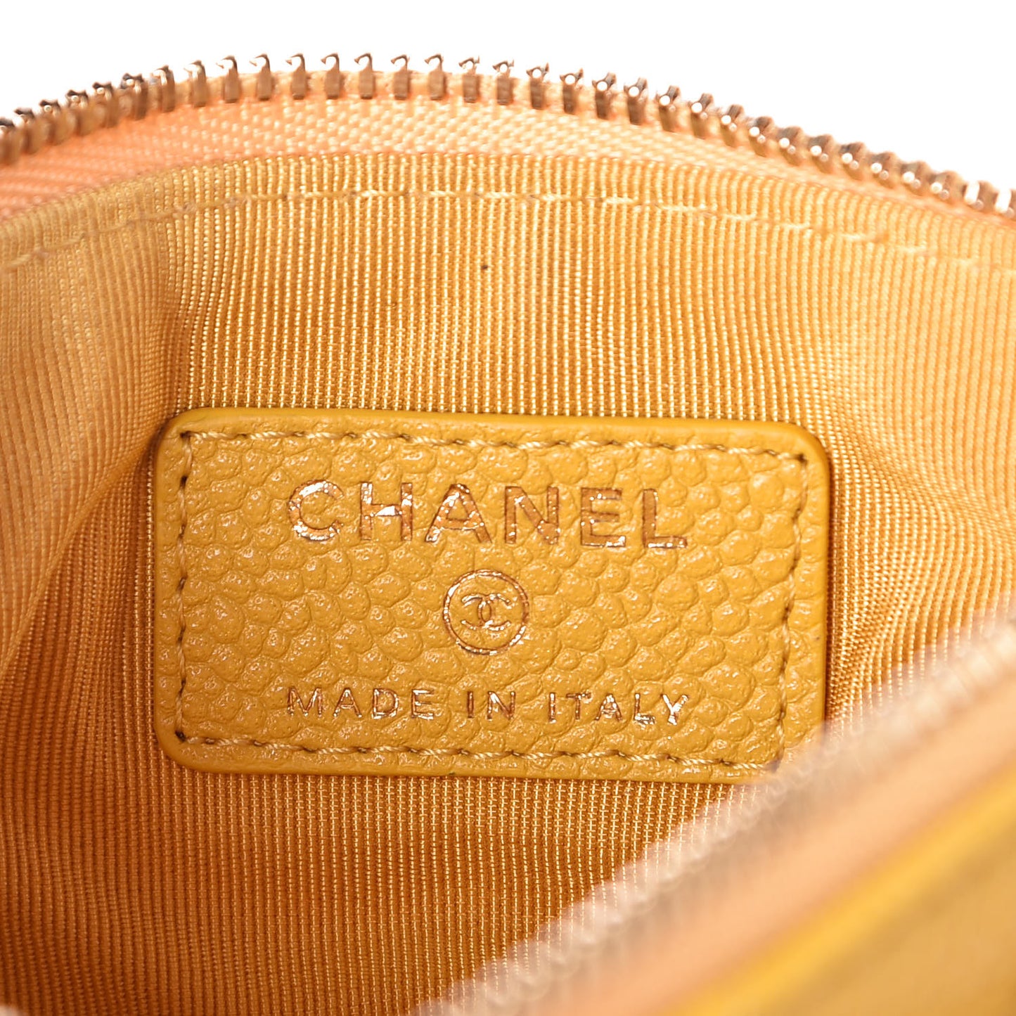Caviar Quilted Small Cosmetic Case Yellow