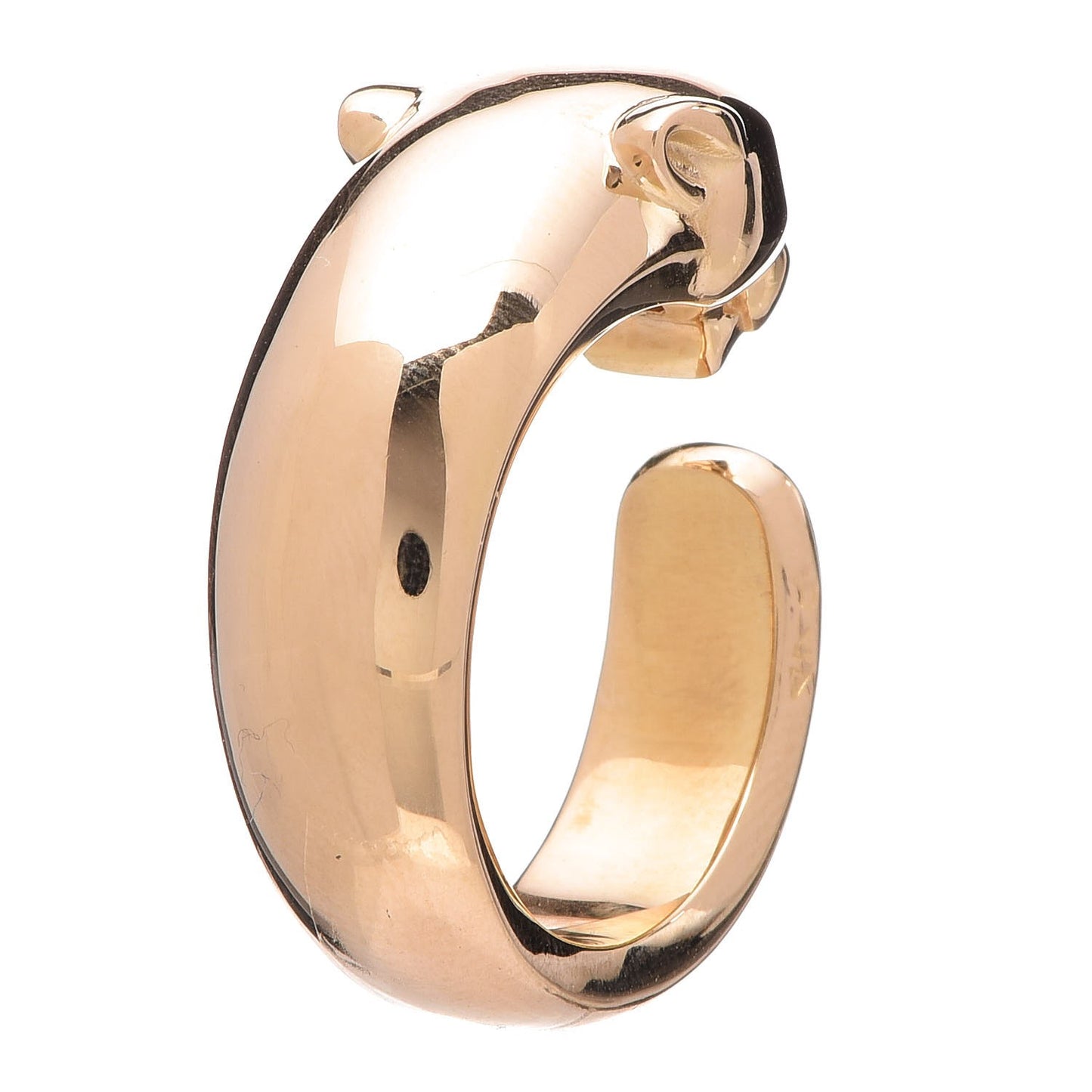 18K Yellow Gold Tsavorite Onyx Panthère De Band Ring 53 6.25