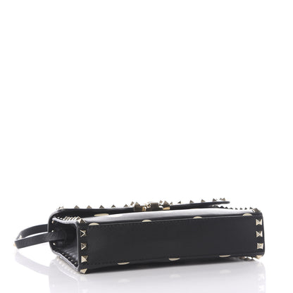 Valentino Garavani Vitello Polka Dot Medium Rockstud Flip Lock Crossbody Bag Black Light Ivory 3 of 10